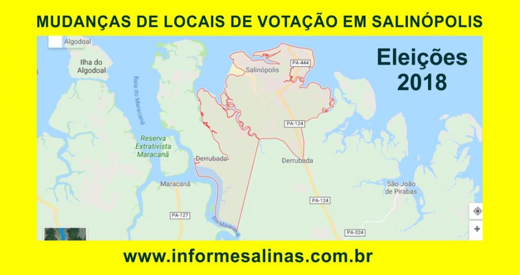 Aviso de mudanças de locais de votação, em Salinópolis