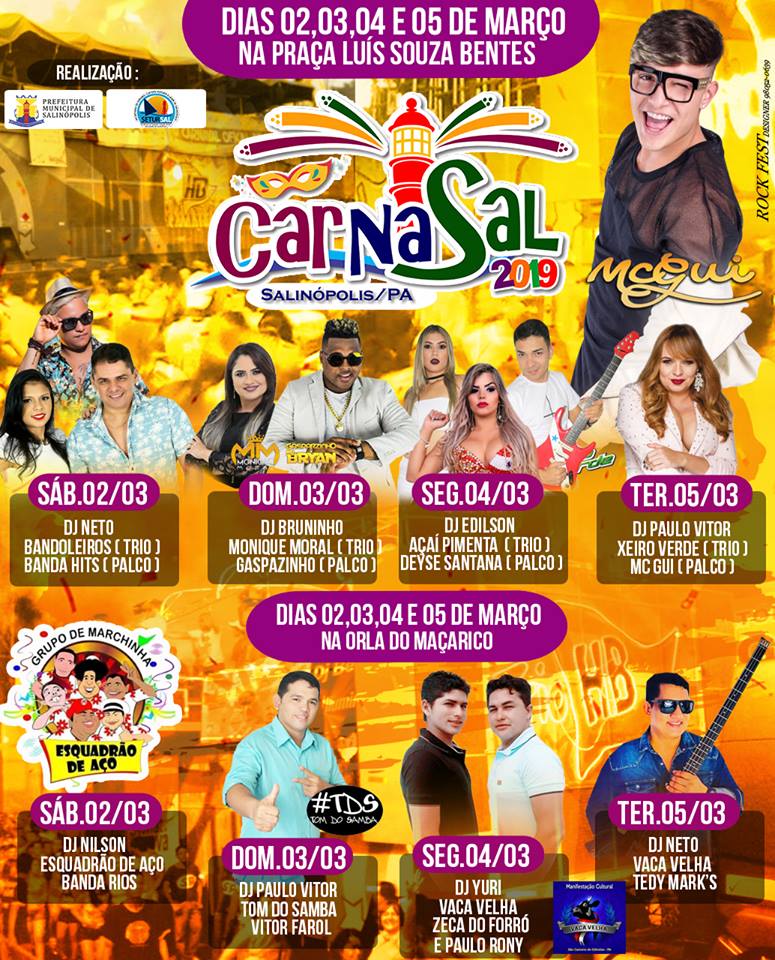 Prefeitura de Salinas divulga a programação oficial do Carnaval 2019